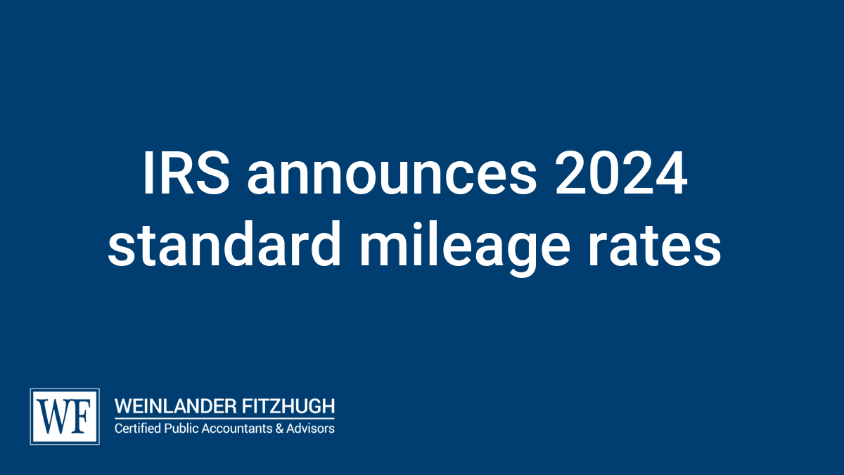 IRS announces 2024 standard mileage rates