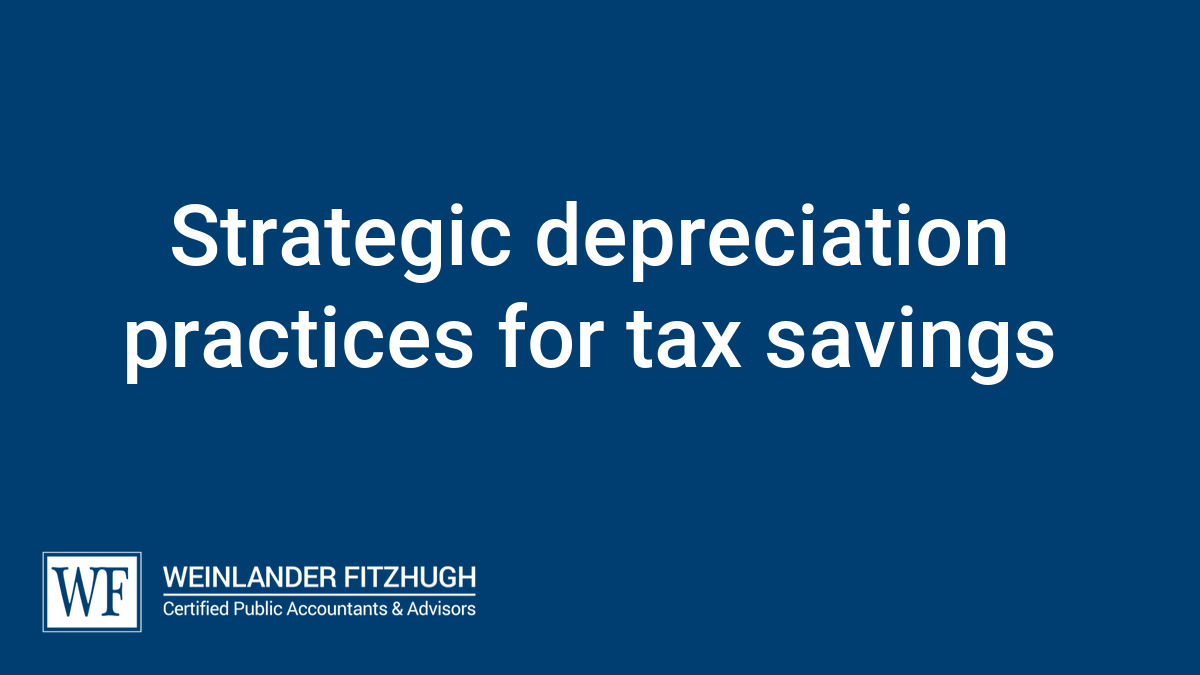 Strategic depreciation practices for tax savings