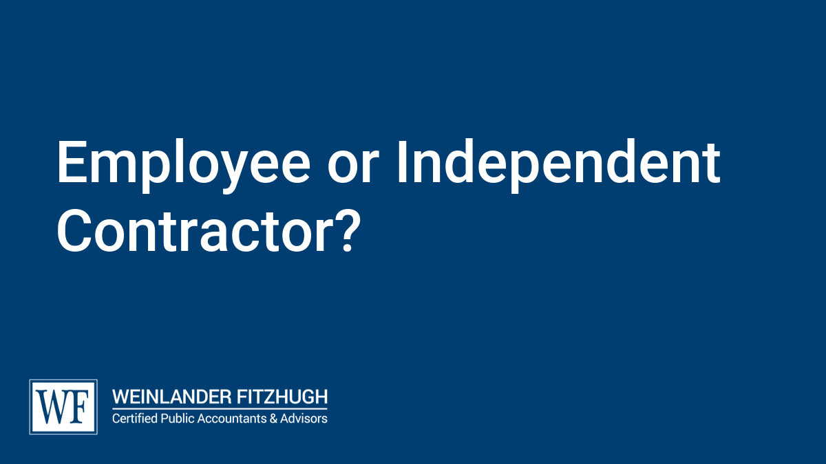 Employee or Independent Contractor?