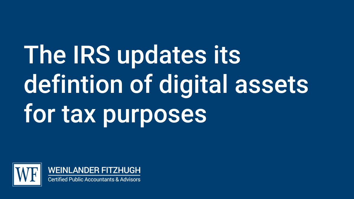 The IRS updates its defintion of digital assets for tax purposes