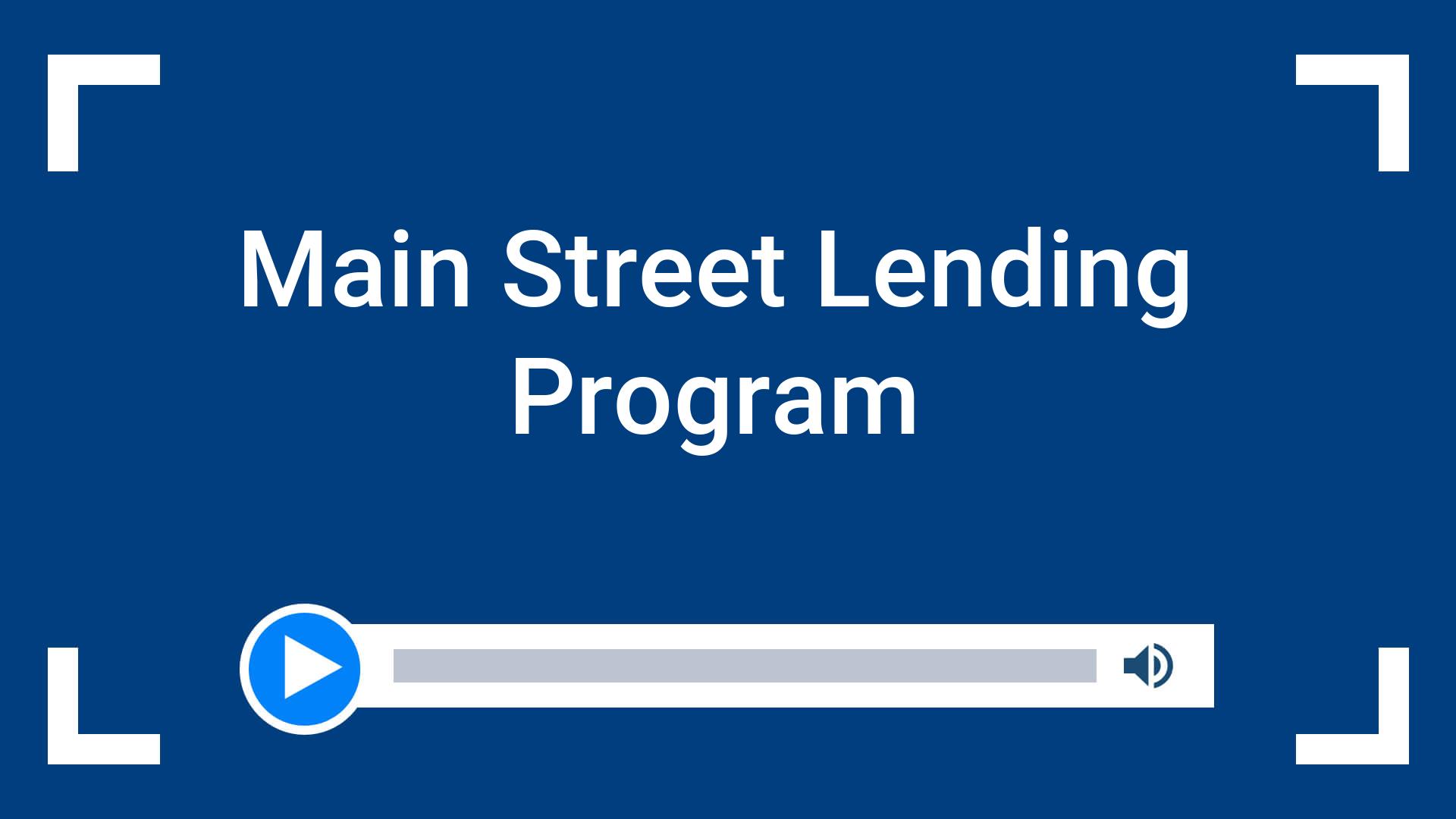 Main Street Lending Program