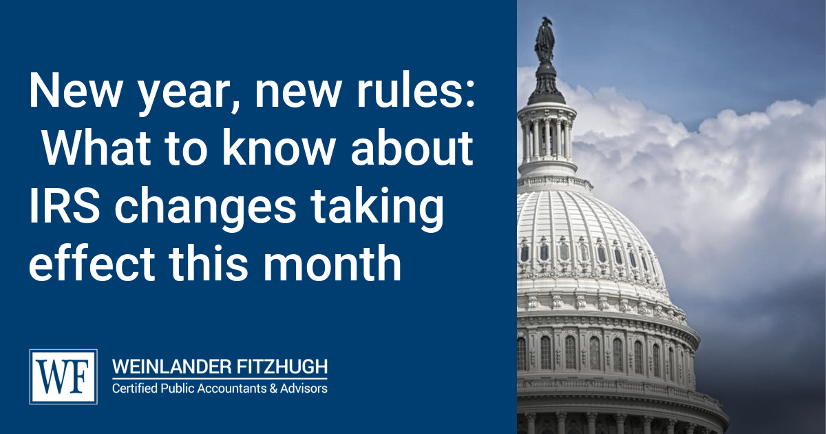 New year, new rules: What to know about IRS changes taking effect this ...