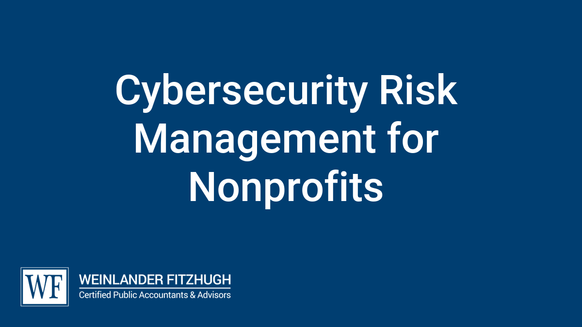 Cybersecurity Risk Management for Nonprofits